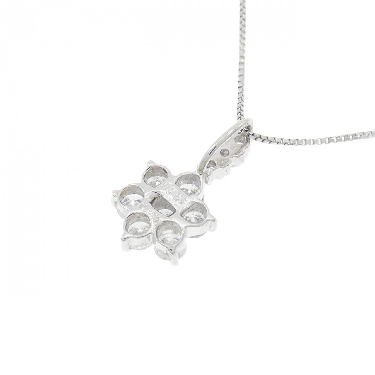PT900/PT850 フラワー ダイヤモンド ネックレス 0.56CT