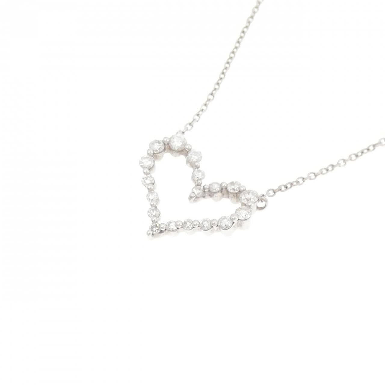 K18WG ハート ダイヤモンド ネックレス 0.20CT