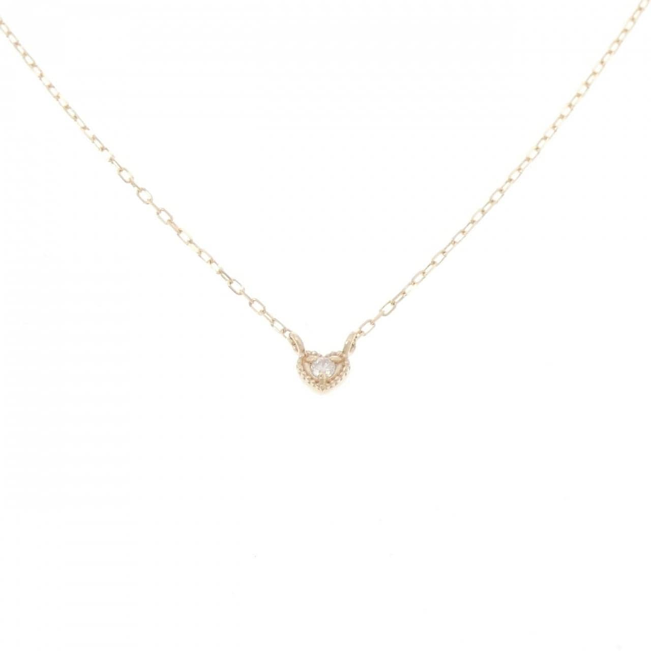 K10YG ハート ダイヤモンド ネックレス 0.01CT