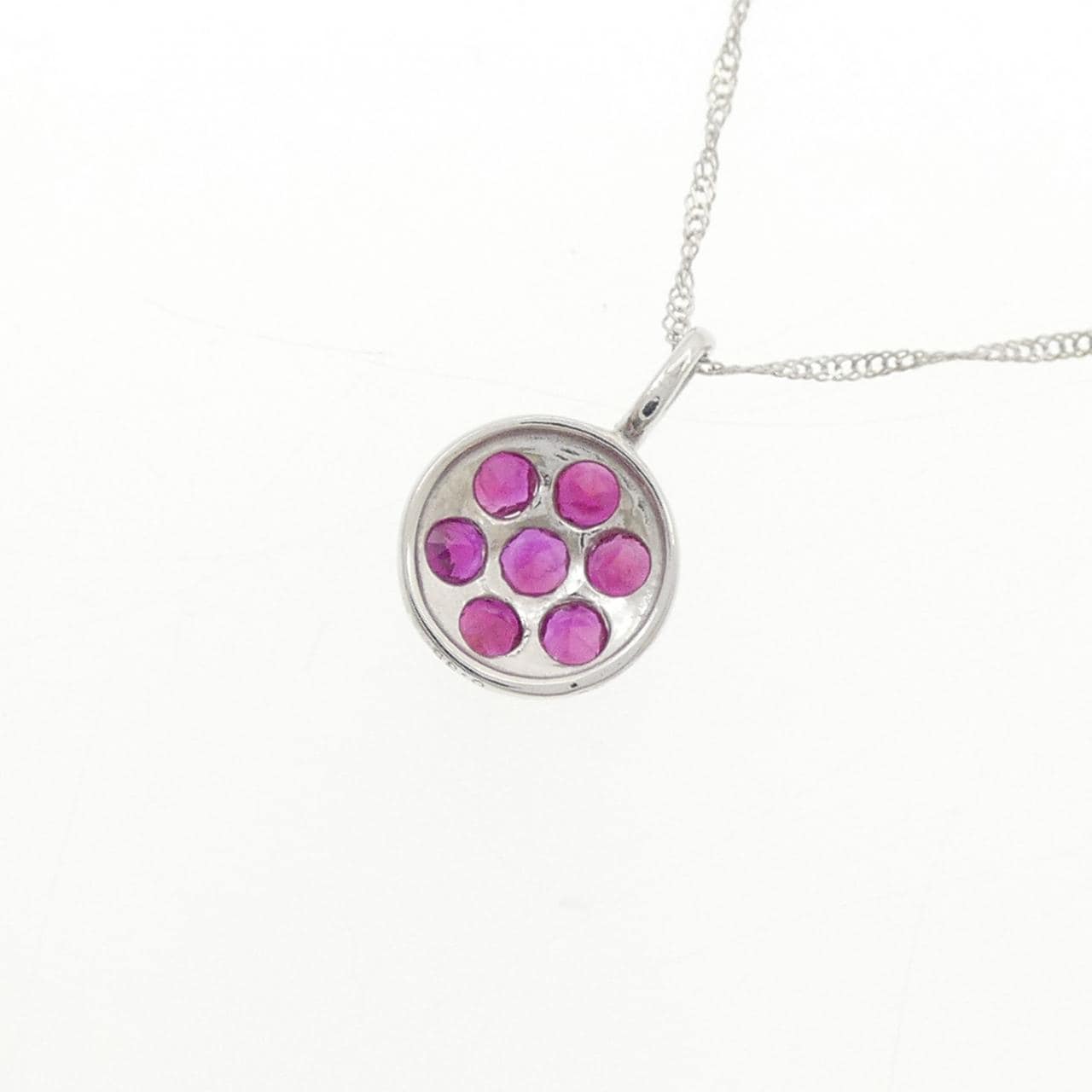 K18WG ルビー ネックレス 0.35CT