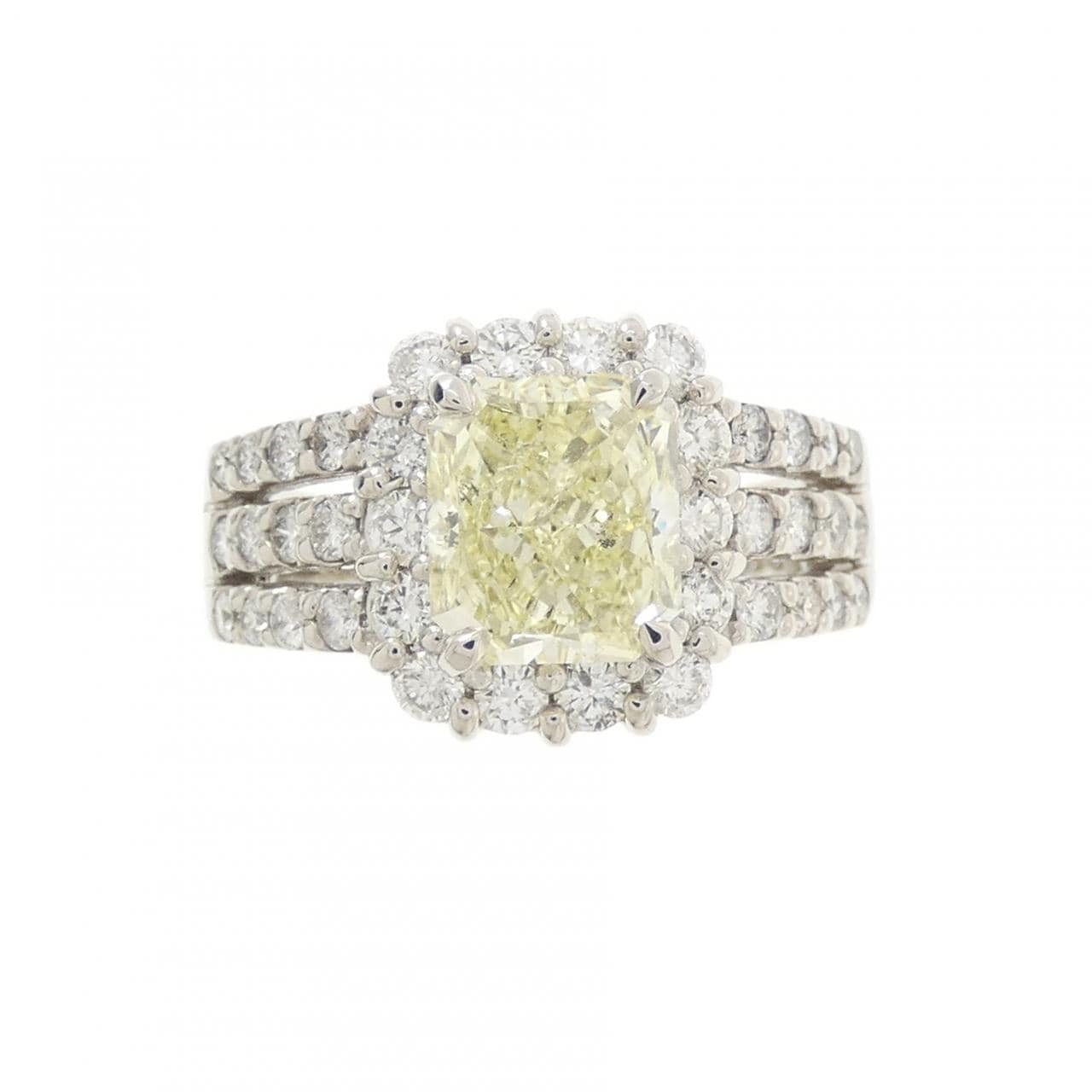 PT900 ダイヤモンド リング 2.028CT LY I1 ファンシーカット