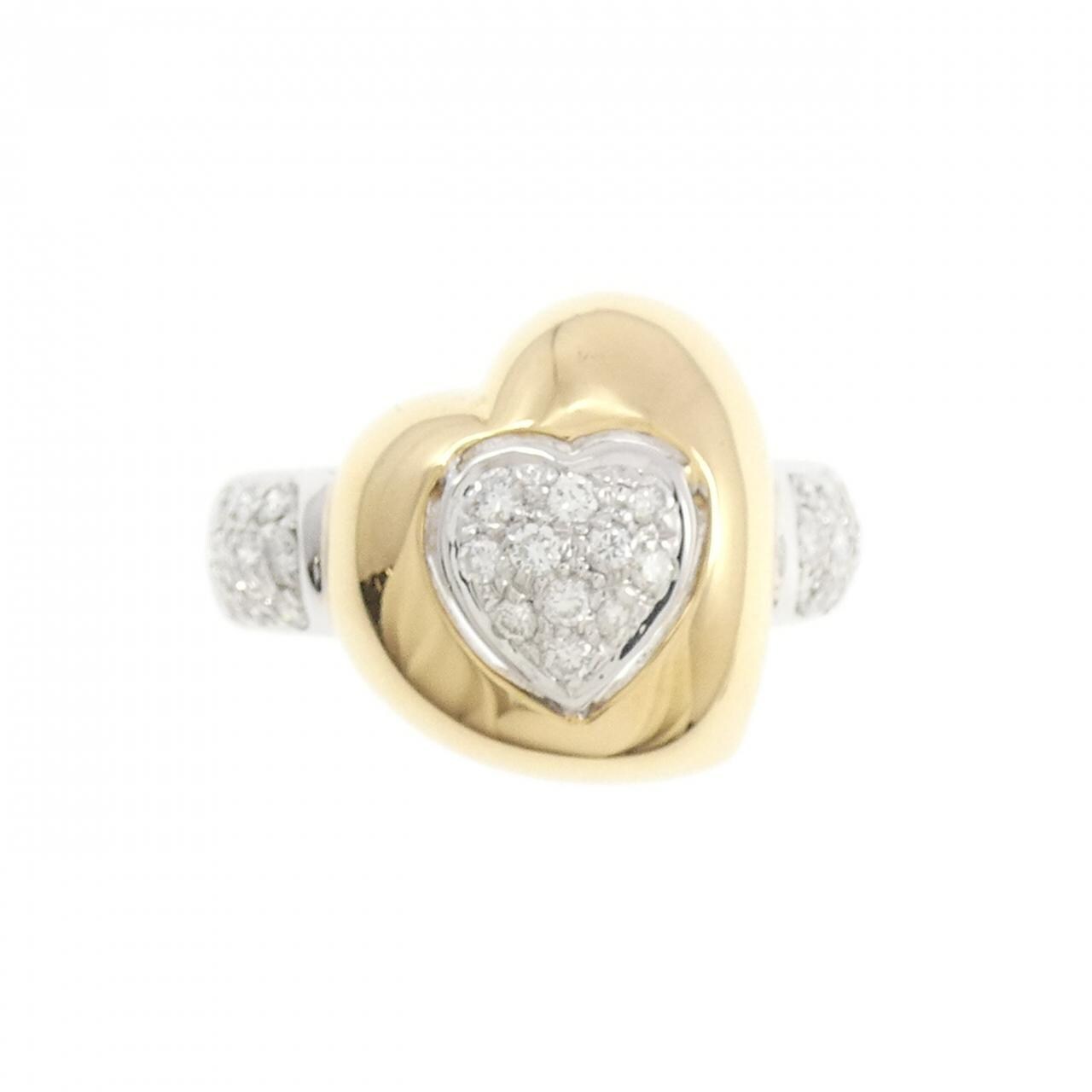 K18WG/K18YG Heart Diamond Ring 0.35CT