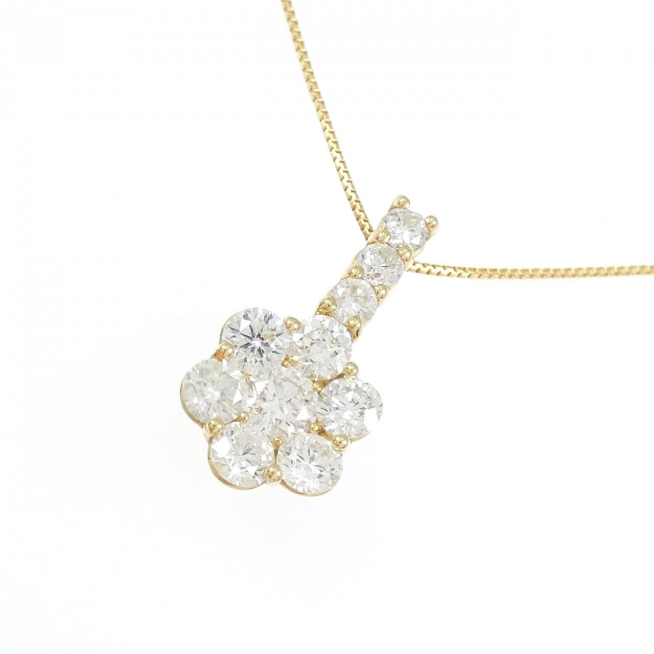 K18YG フラワー ダイヤモンド ネックレス 1.00CT