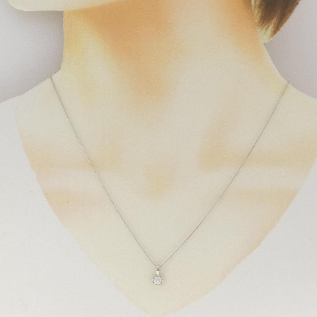 PT900/PT850 ソリティア ダイヤモンド ネックレス 0.21CT