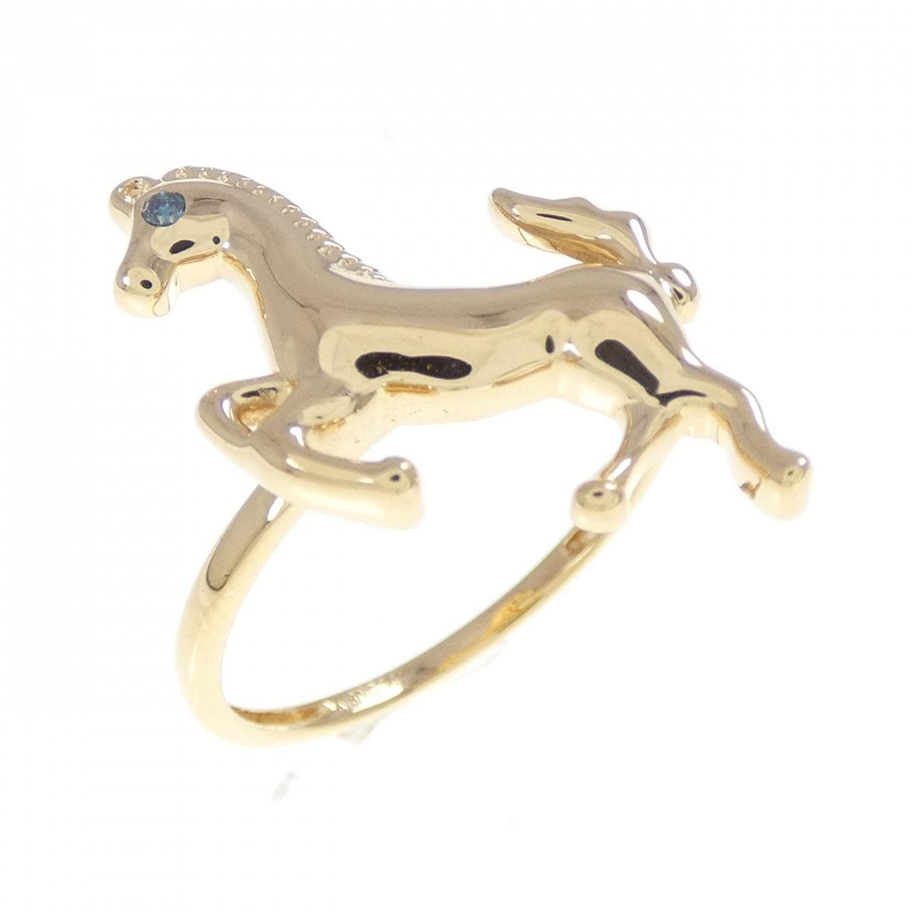 K18YG ホース ダイヤモンド リング 0.01CT