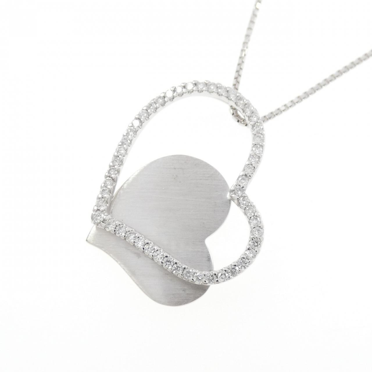 K18WG ハート ダイヤモンド ネックレス 0.32CT