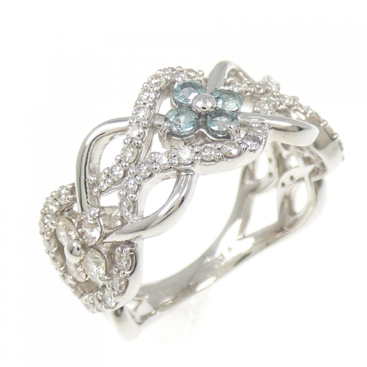 PT900 フラワー アレキサンドライト リング