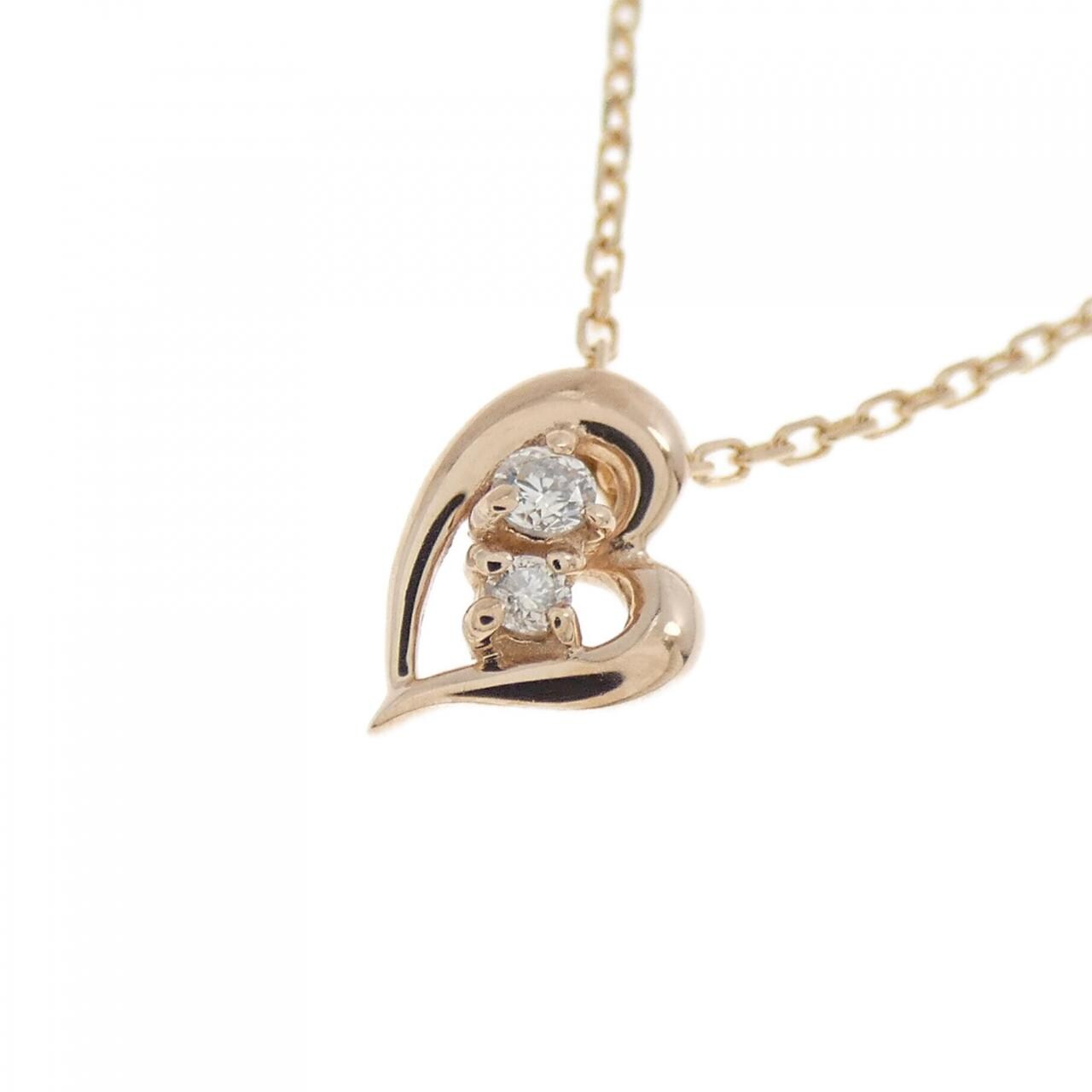 K10PG ハート ダイヤモンド ネックレス 0.02CT