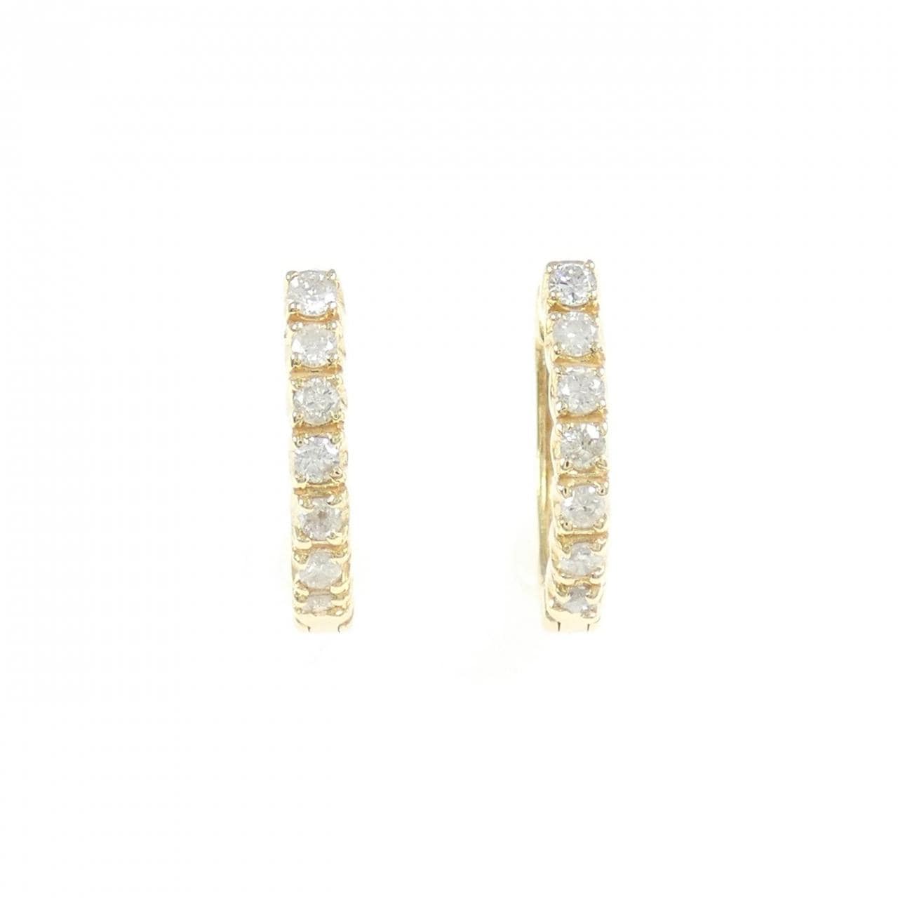 K18YG ダイヤモンド フープ ピアス 0.30CT