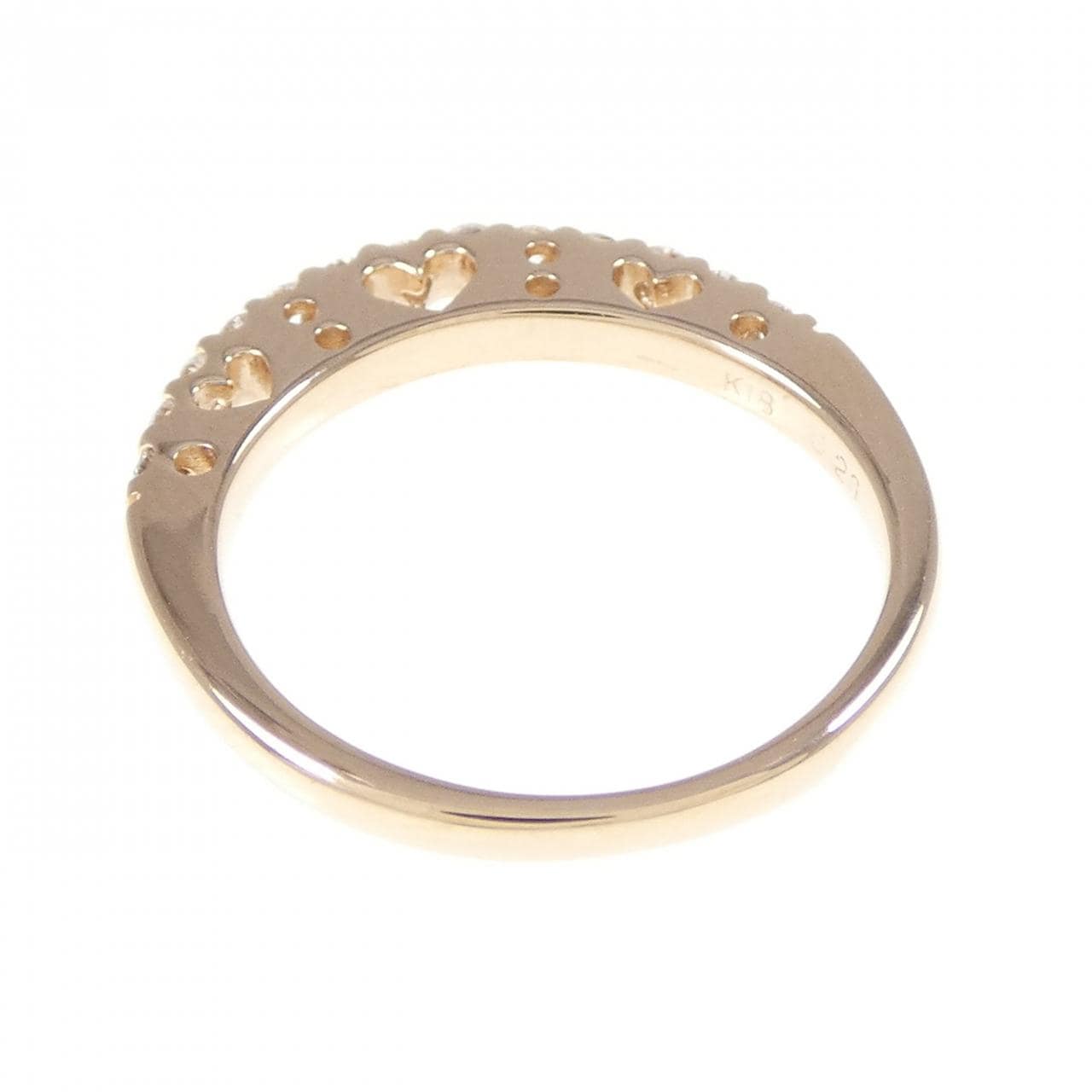 K18PG ハート ダイヤモンド リング 0.20CT