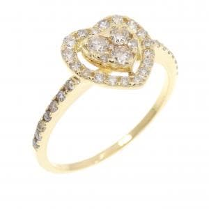K18YG ハート ダイヤモンド リング 0.40CT
