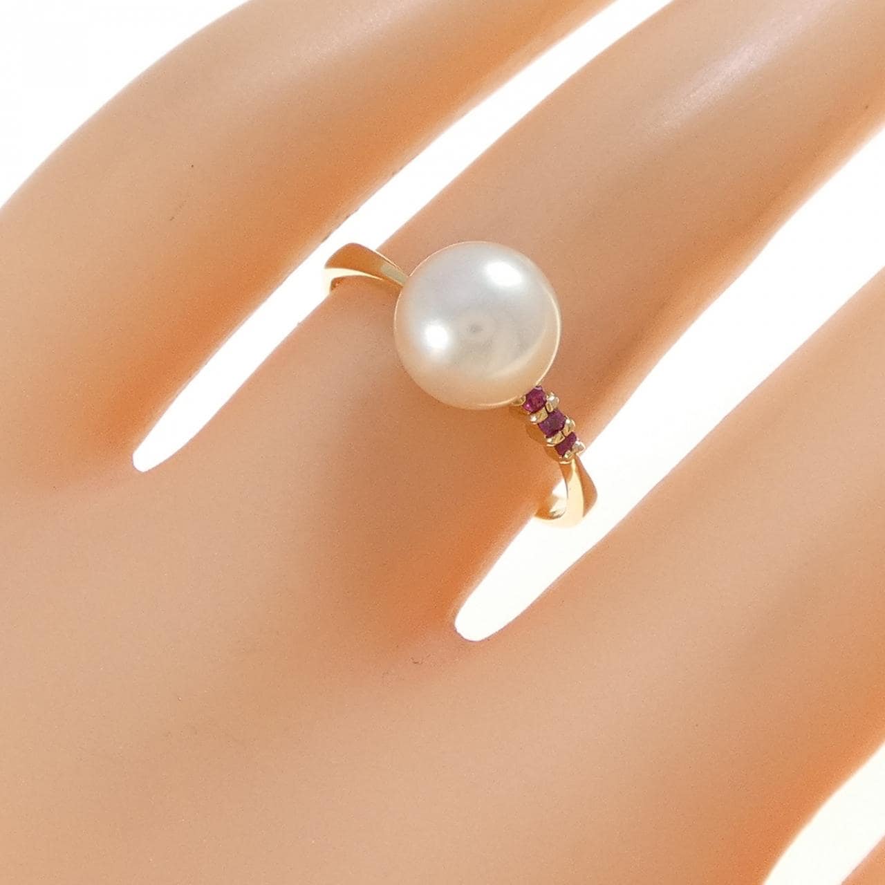 K18YG アコヤパール リング 7.6mm