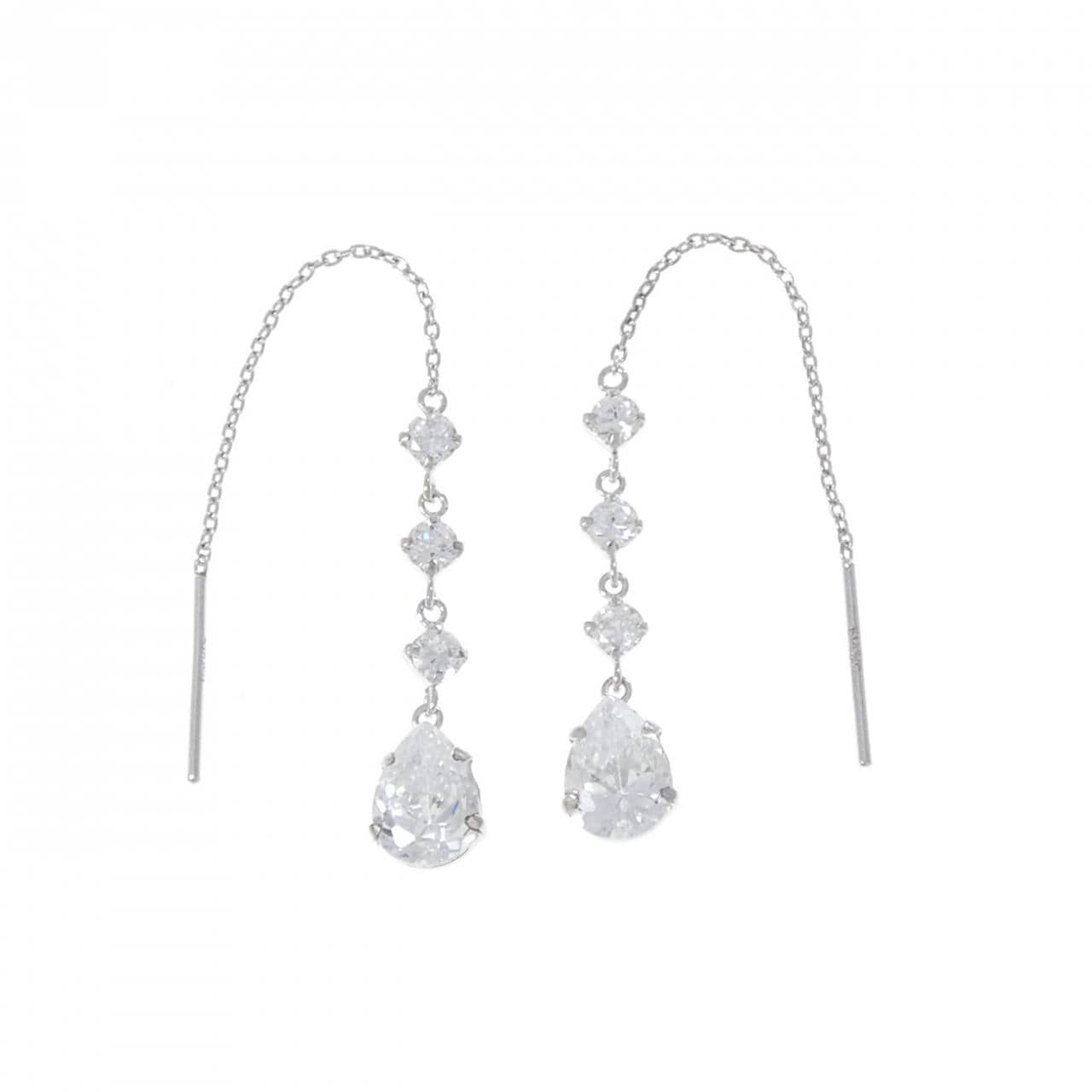 K14WG立方形耳環