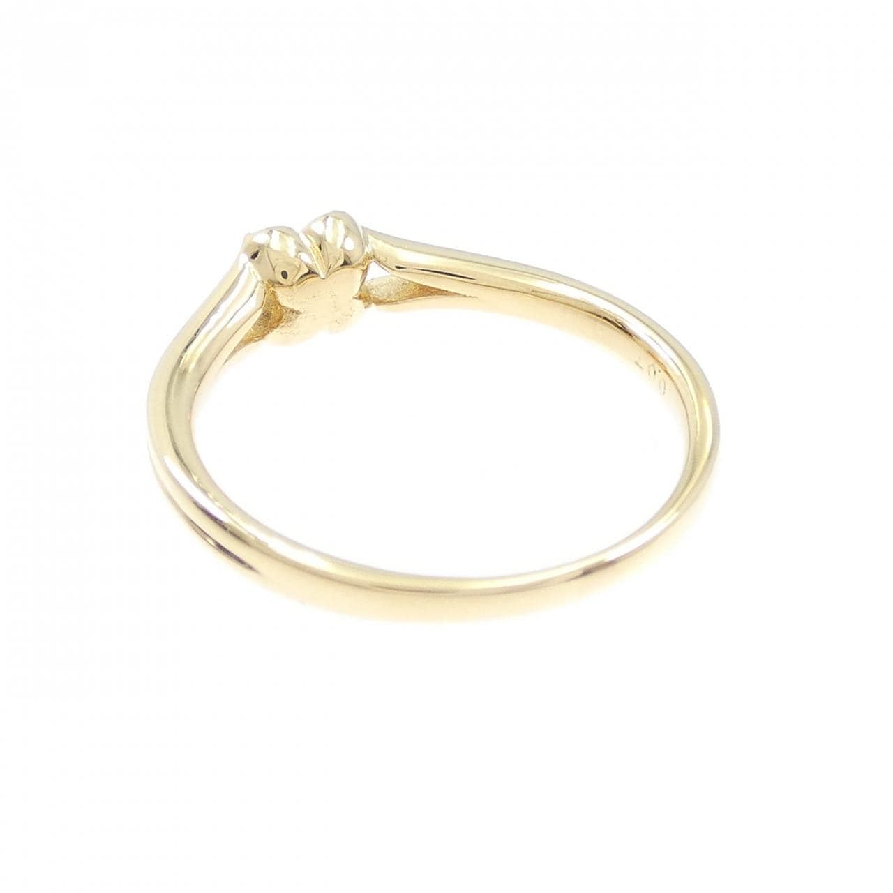 K18YG フラワー ダイヤモンド リング 0.07CT