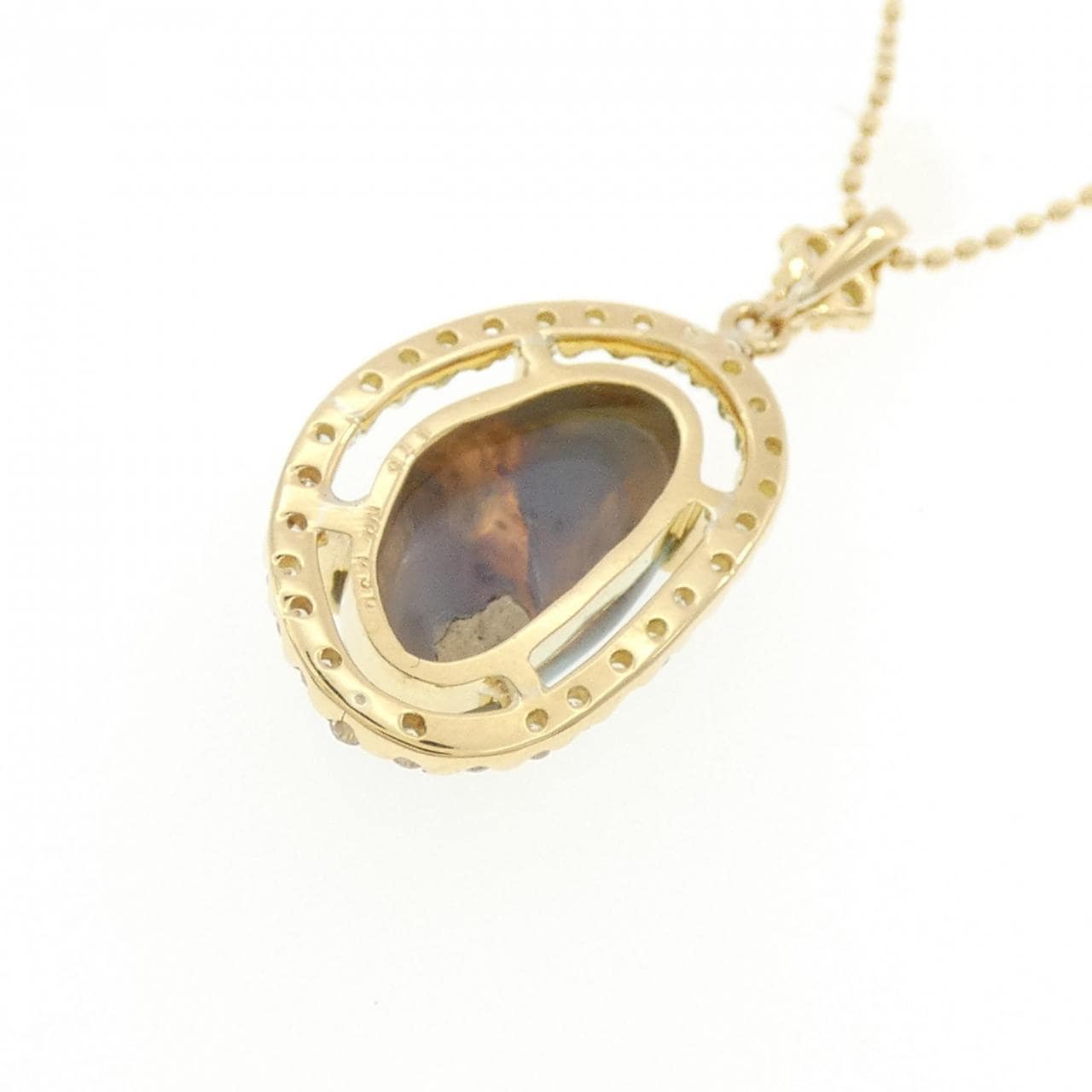 K18YG ブラックオパール ネックレス 1.75CT