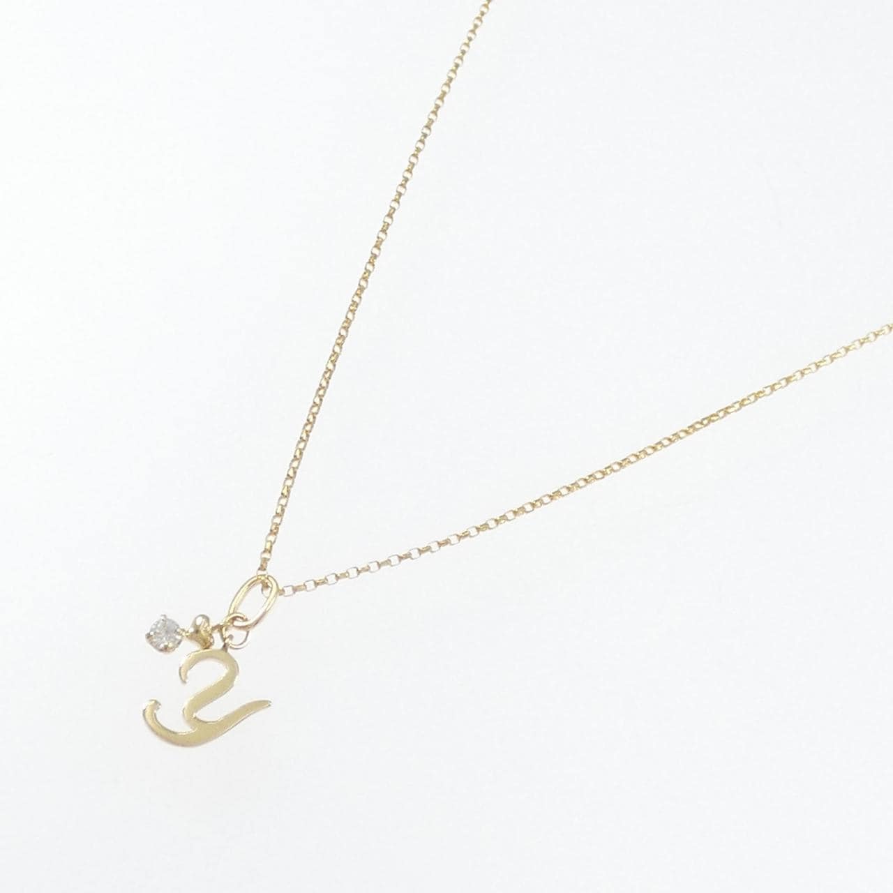 K18YG イニシャルY ダイヤモンド ネックレス