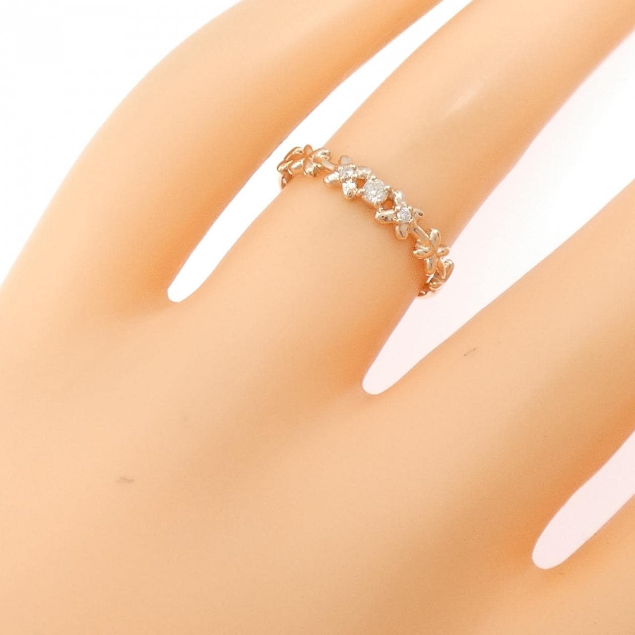 K10PG フラワー ダイヤモンド リング