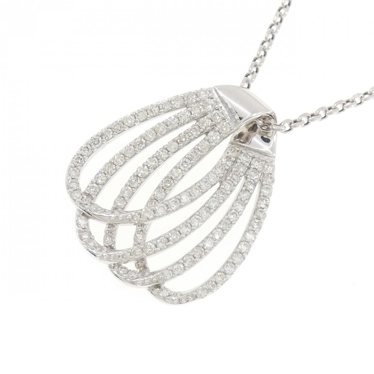 K18WG ダイヤモンド ネックレス 1.50CT