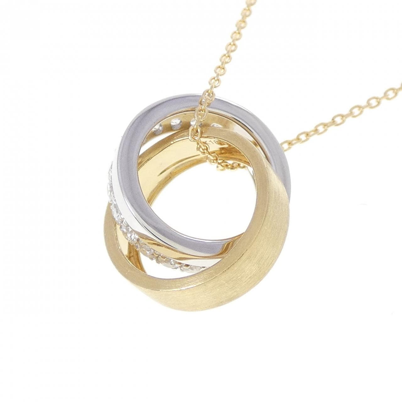 K18YG/K18WG ダイヤモンド ネックレス 0.32CT