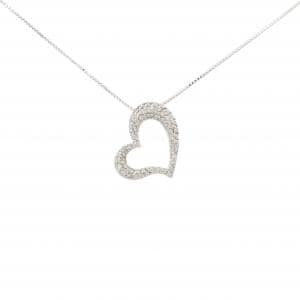 K18WG ハート ダイヤモンド ネックレス 0.52CT