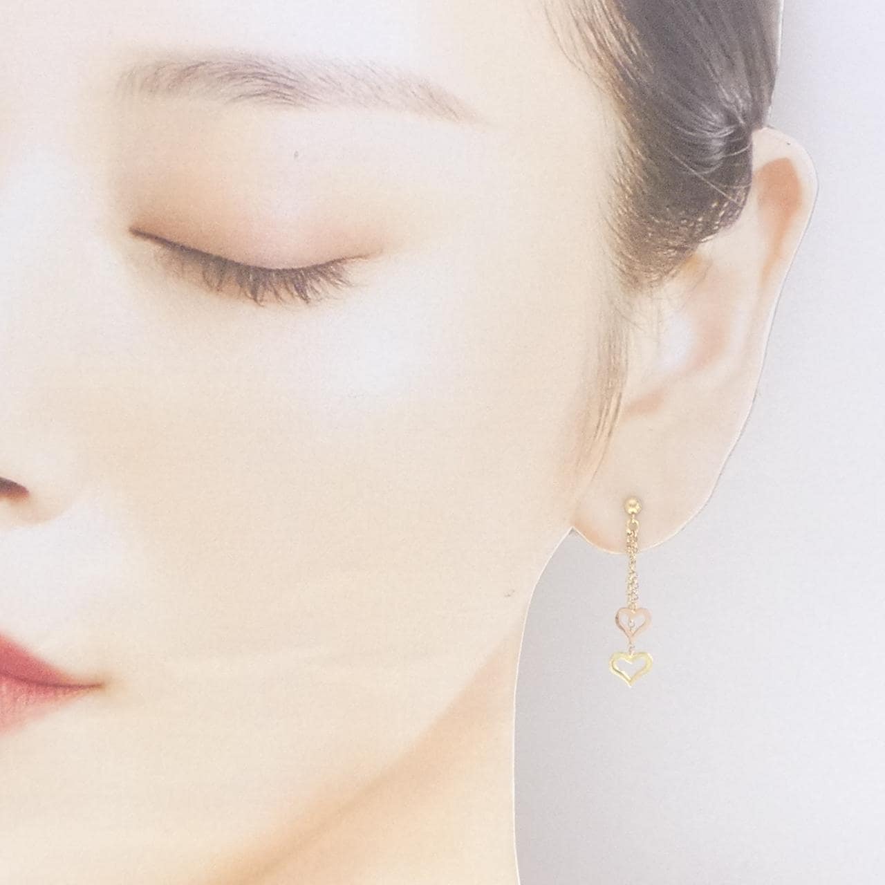 K18YG/K18PG ハート ピアス