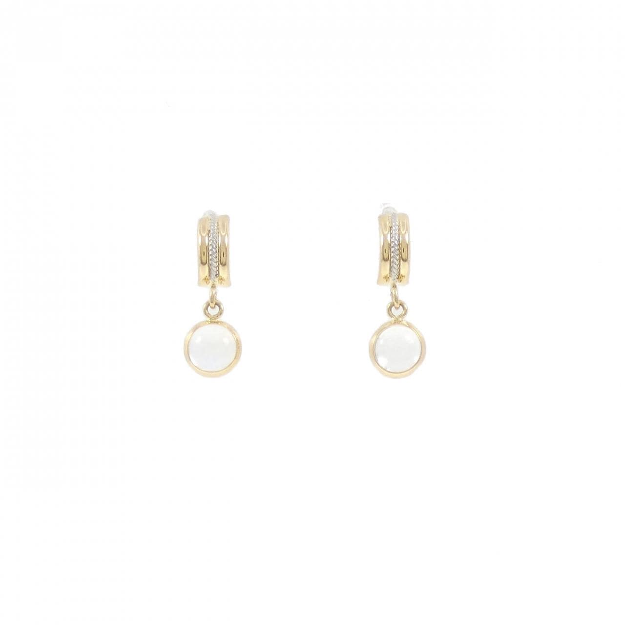 K18YG/PT ムーンストーン ピアス