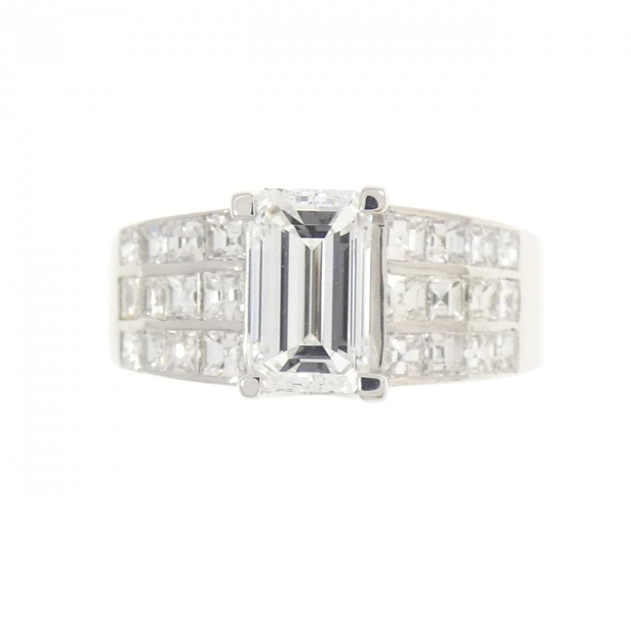 PT900 ダイヤモンド リング 1.203CT F VVS2 エメラルドカット