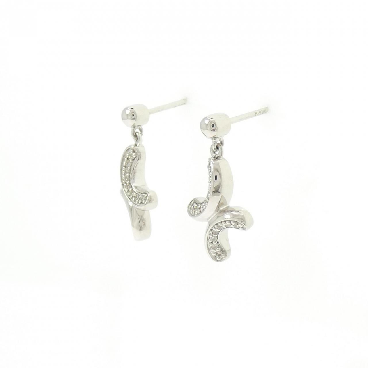 PT900 ダイヤモンド ピアス 0.10CT