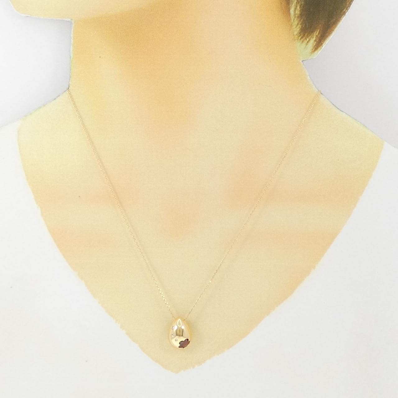 K18YG flower Garnet necklace