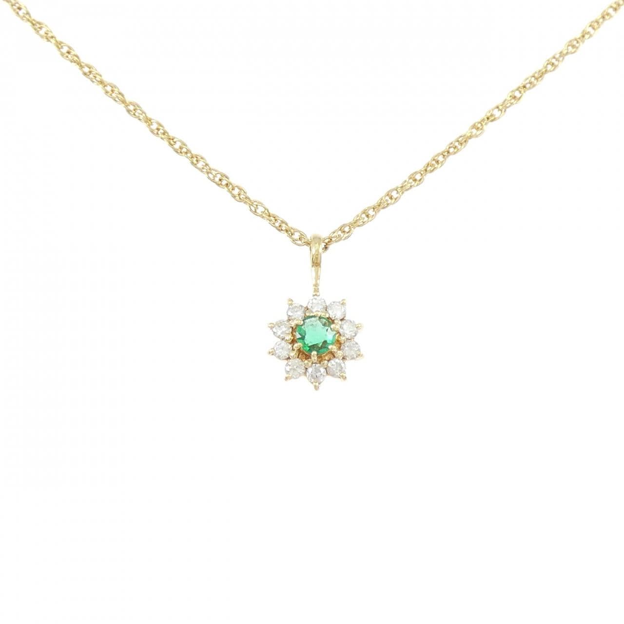K18YG エメラルド ネックレス 0.13CT