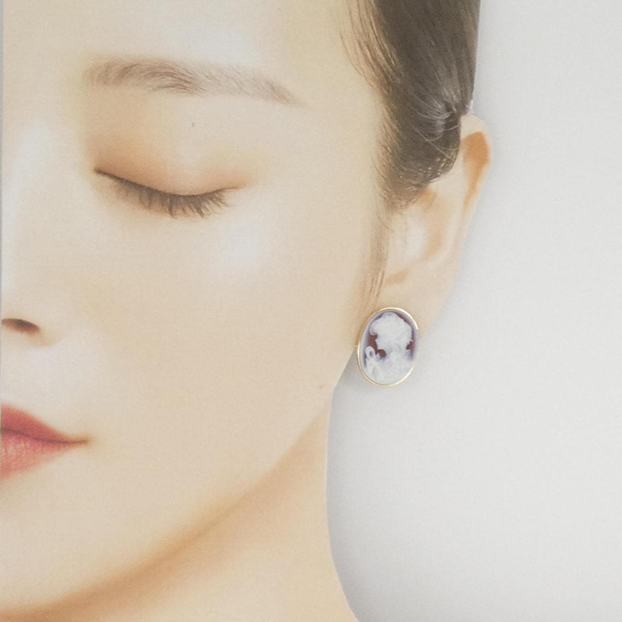 K18YG シェルカメオ ピアス