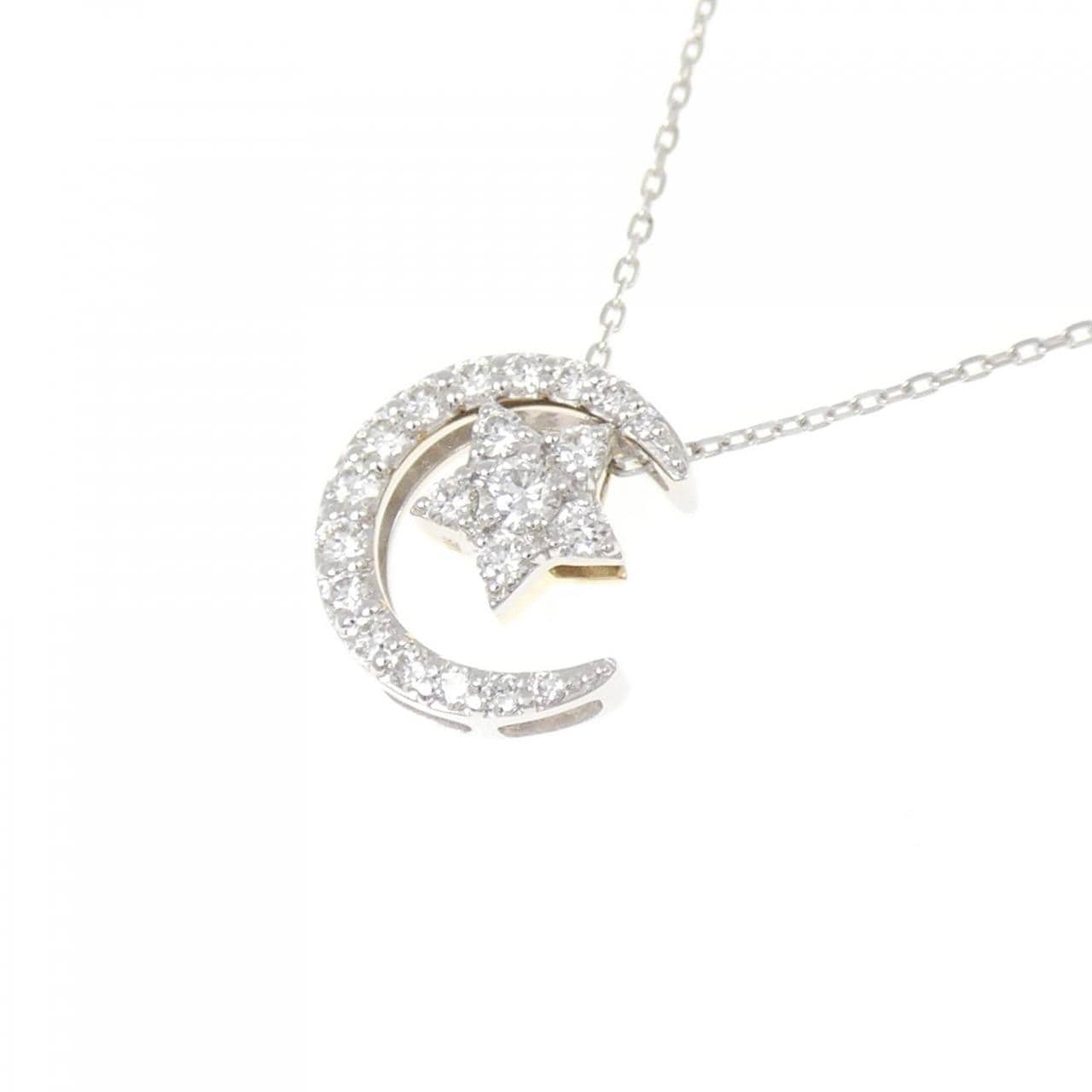ポンテヴェキオ ムーン×スター ダイヤモンド ネックレス 0.23CT