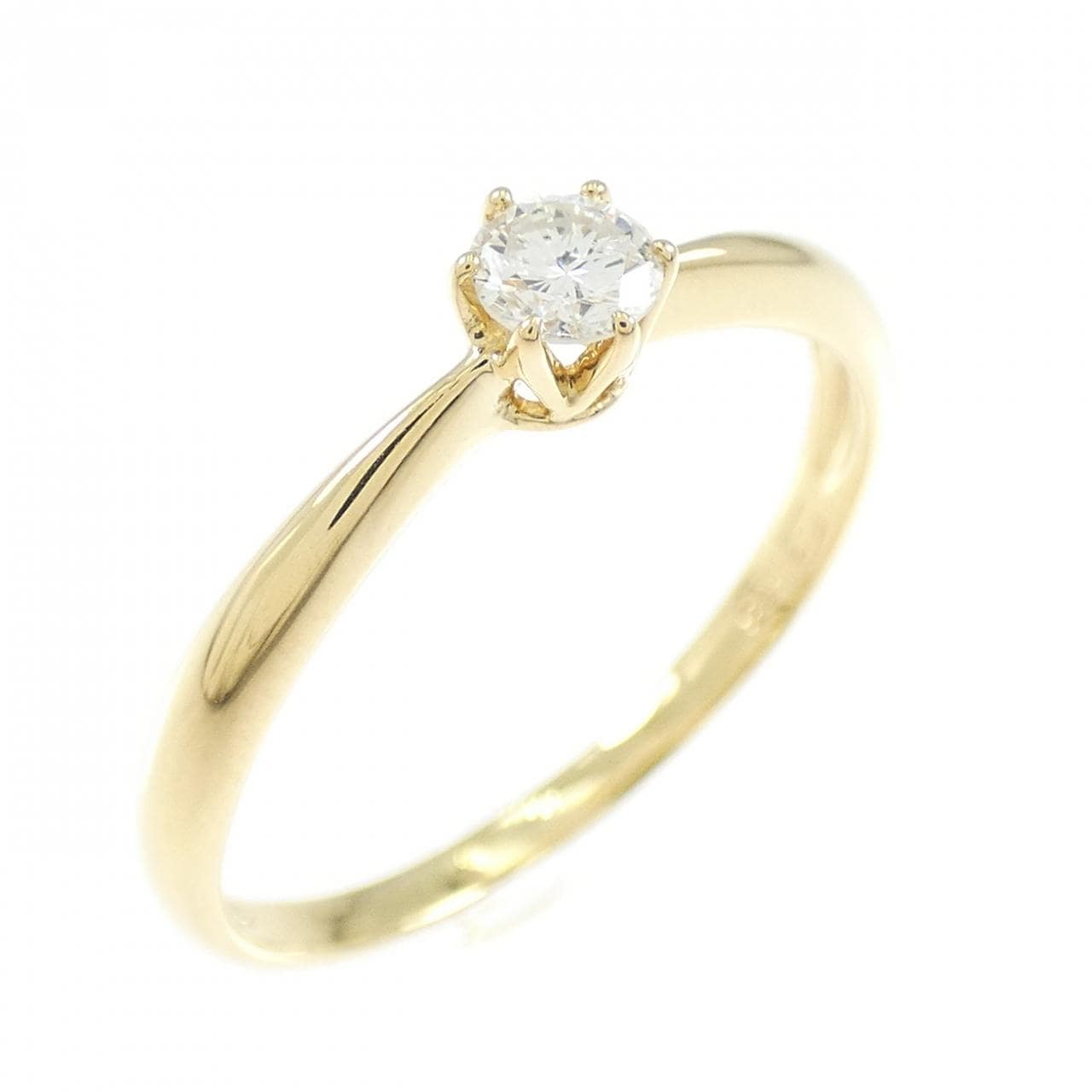 K18YG ソリティア ダイヤモンド リング 0.16CT