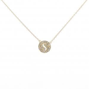 K10YG イニシャルS ダイヤモンド ネックレス