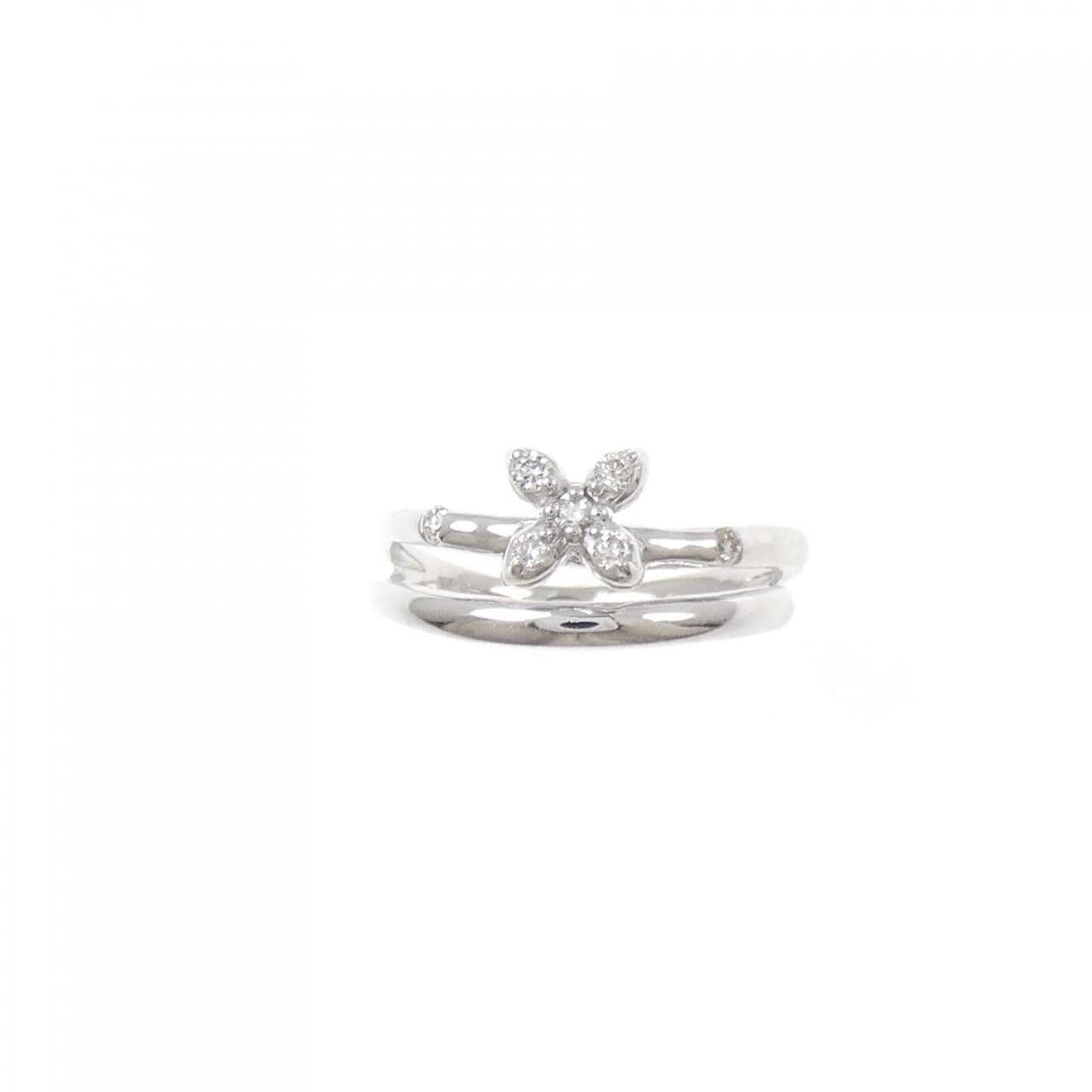 K18WG ダイヤモンド ピンキー リング 0.07CT