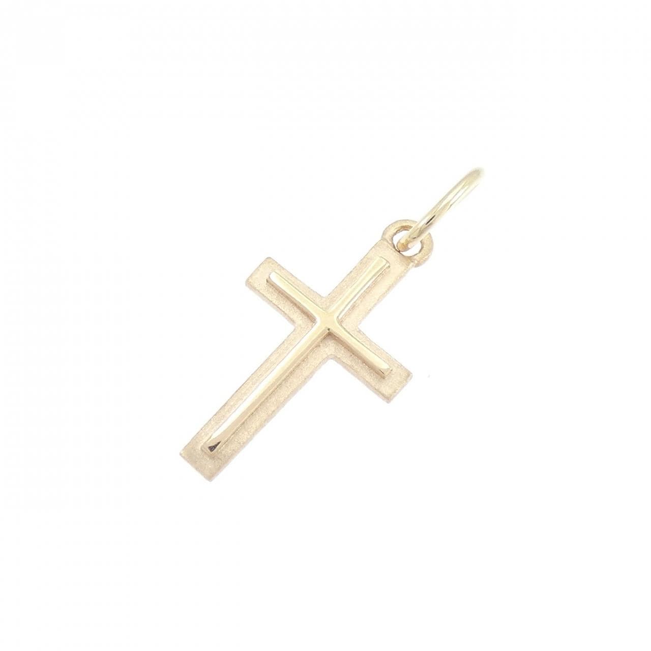 アガット K10PG/K10YG クロス ペンダント