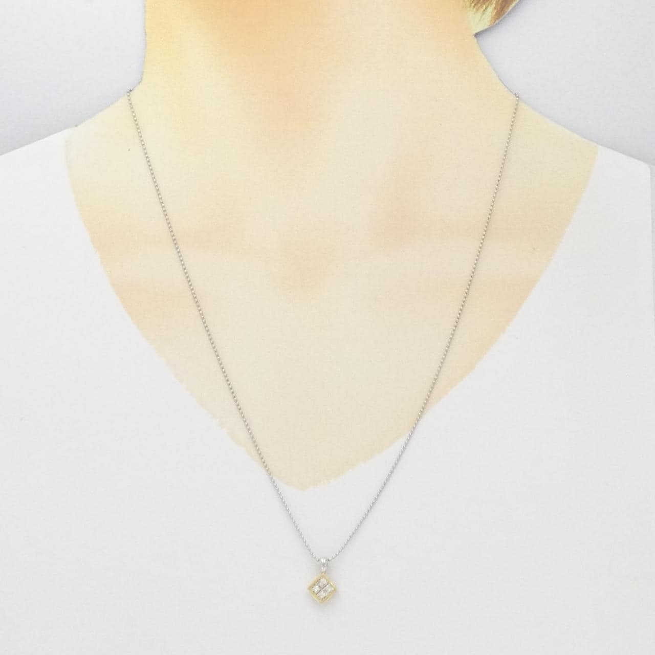 K18YG/PT900/PT850 ダイヤモンド ネックレス 0.50CT