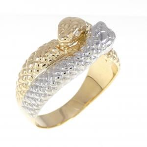 K18YG/PT スネーク ダイヤモンド リング 0.03CT