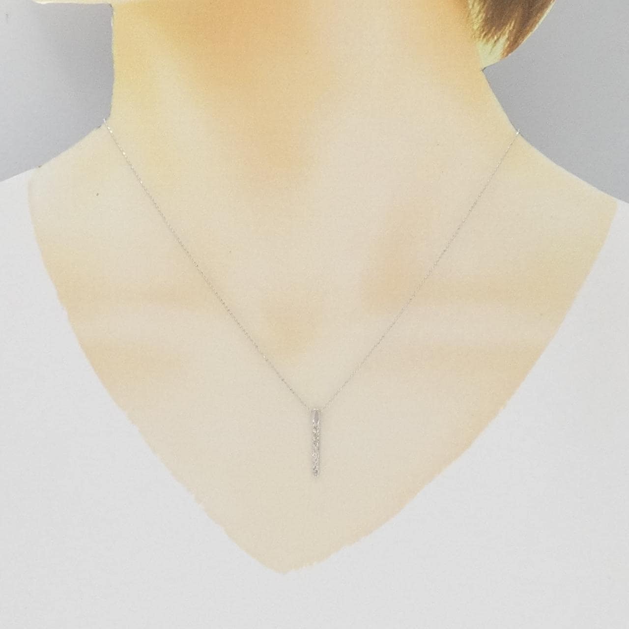 K18WG ダイヤモンド ネックレス 0.2CT