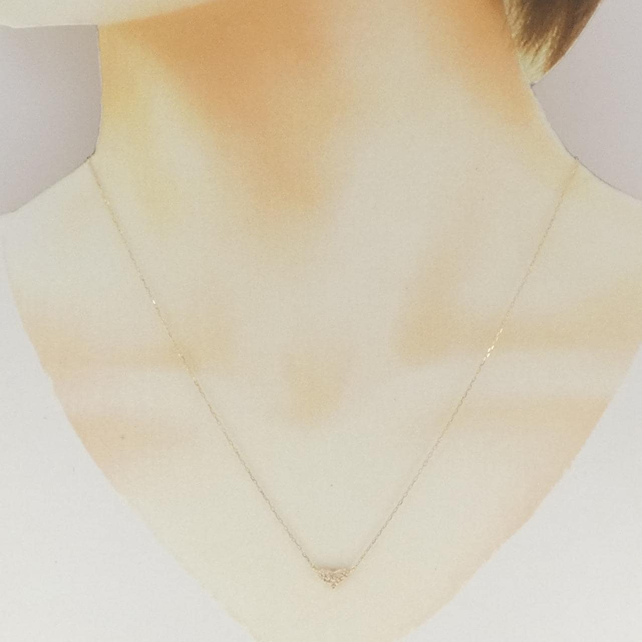 K10YG ハート ダイヤモンド ネックレス 0.05CT