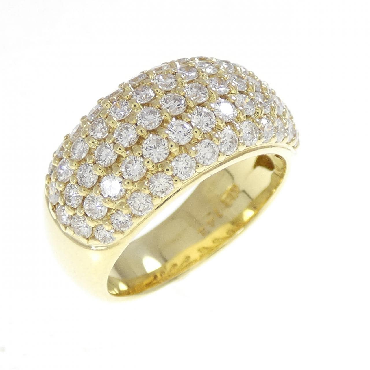 K18YG パヴェ ダイヤモンド リング 1.44CT