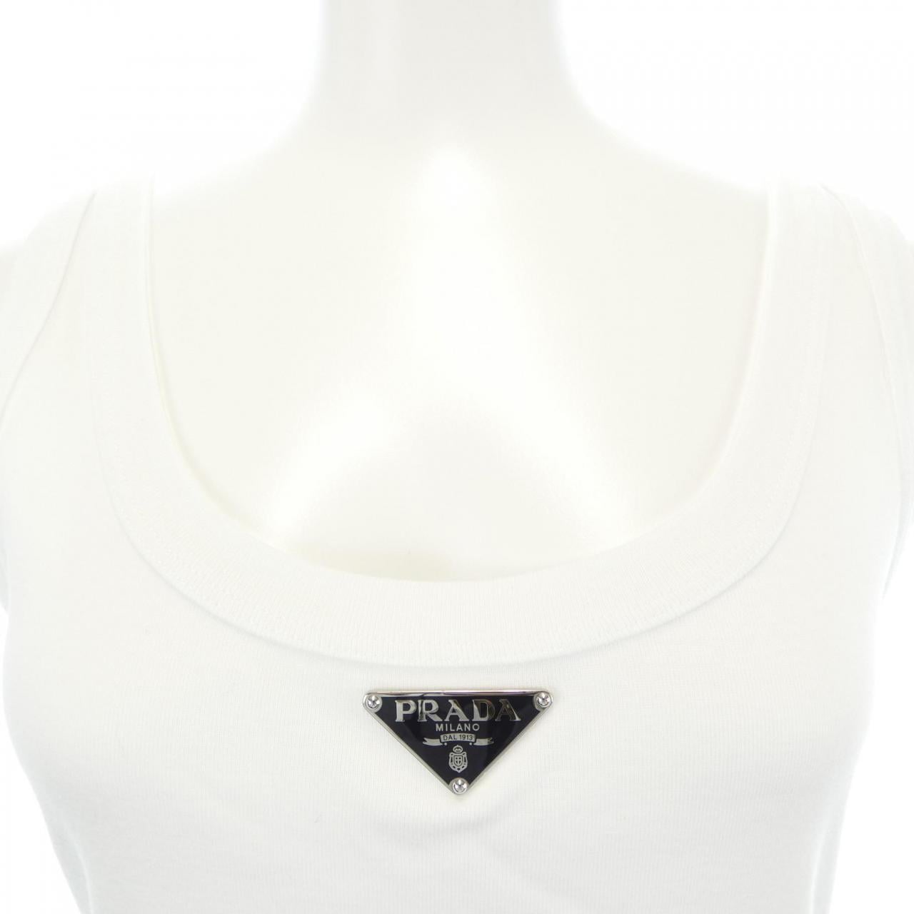 プラダ PRADA トライアングルロゴ リブニット ジャージー タンクトップ 39546X S222 10Z0 タンクトップ