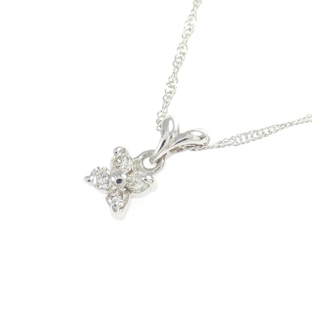 K18WG ダイヤモンド ネックレス 0.08CT