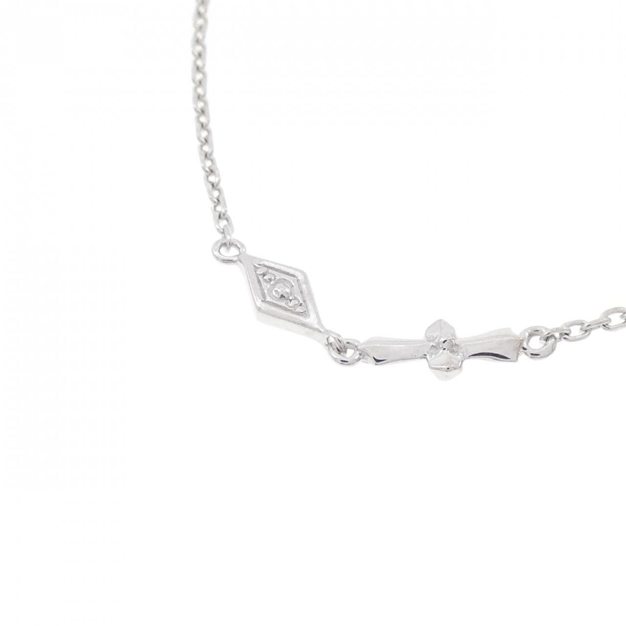 K18WG Cross x Star Diamond Necklace 0.04CT