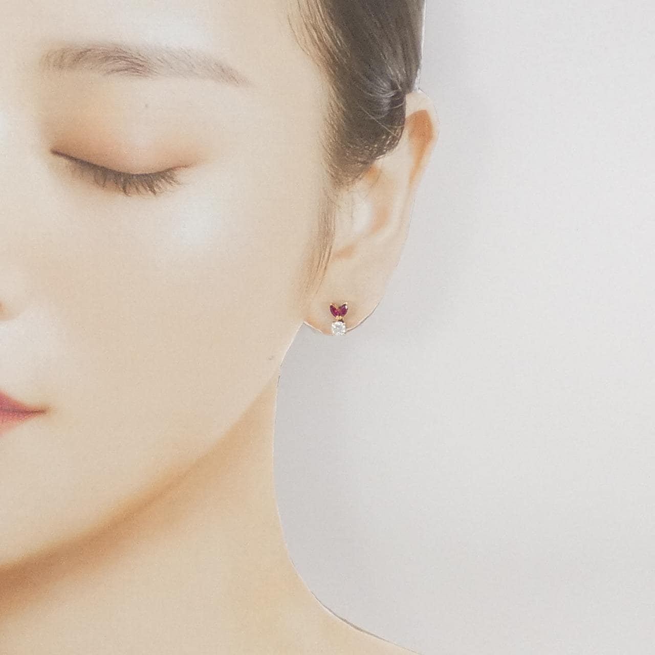 K18YG ルビー ピアス 0.40CT