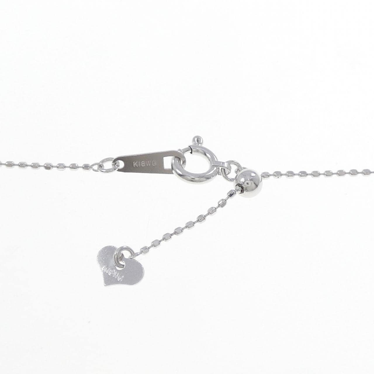 K18WG スリーストーン ダイヤモンド ネックレス 0.30CT