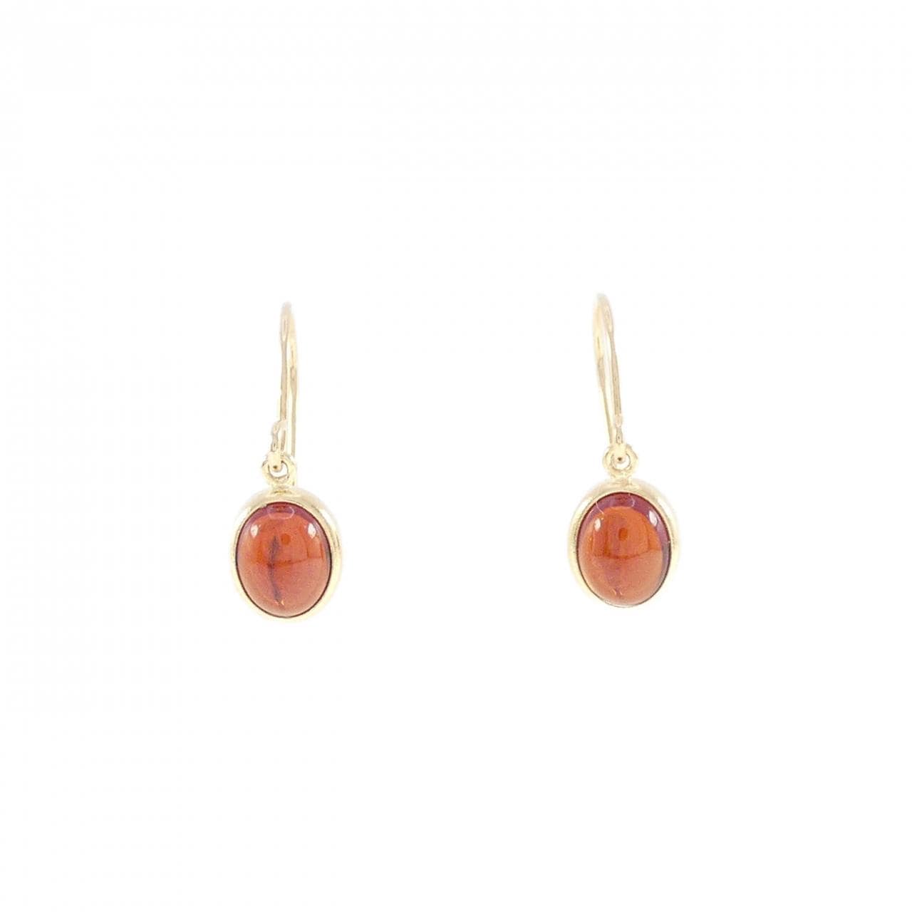 [BRAND NEW] K18YG Garnet earrings