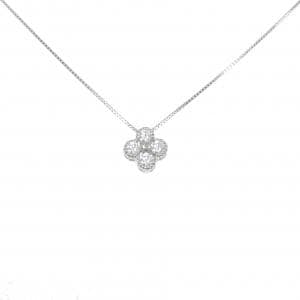 【新品】PT900/PT850 フラワー ダイヤモンド ネックレス 0.252CT