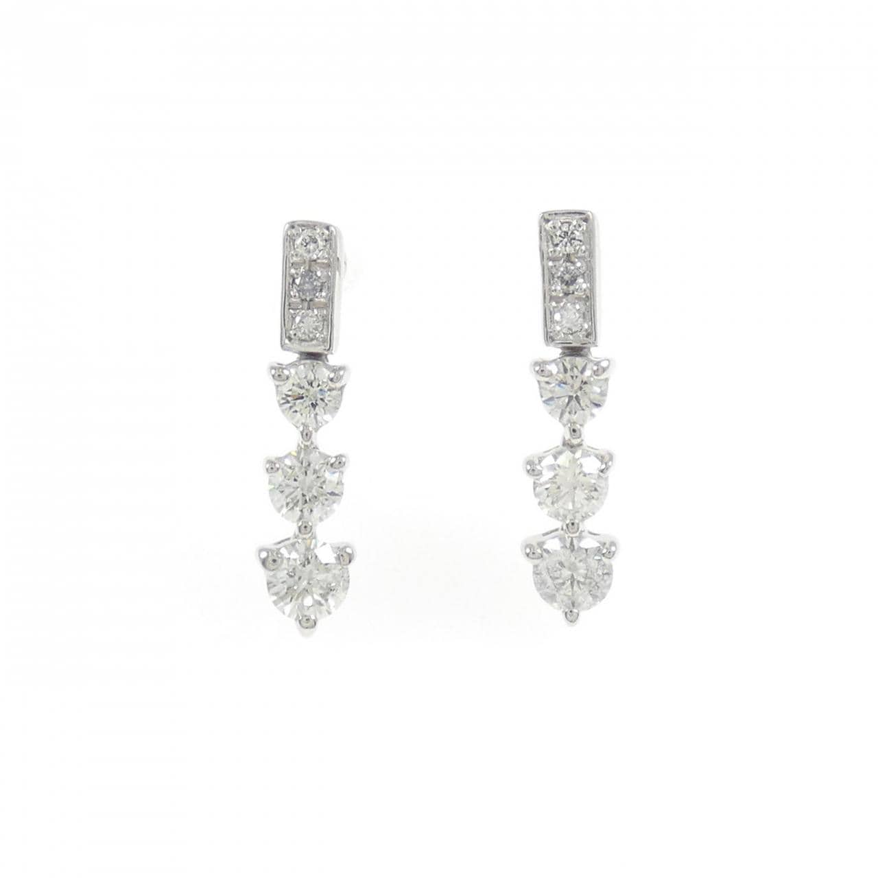 K18WG ダイヤモンド ピアス 0.62CT