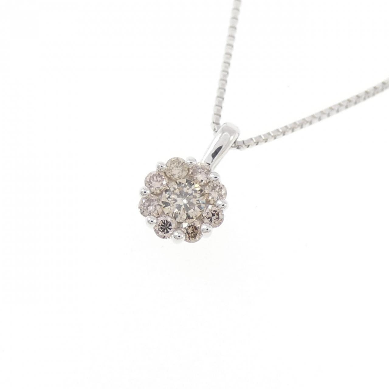 K18WG ダイヤモンド ネックレス 0.15CT